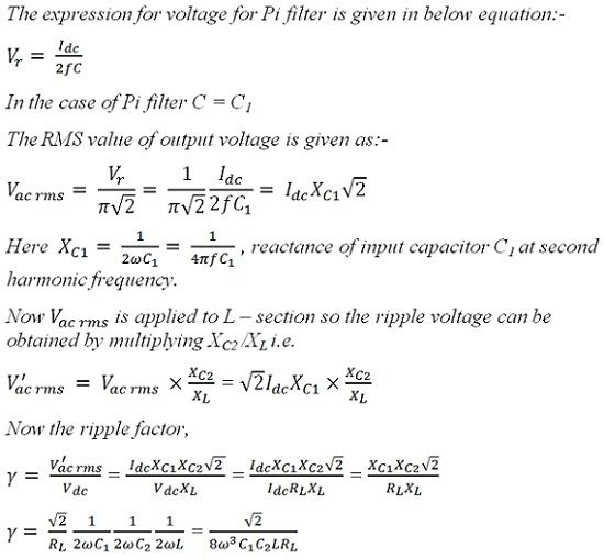 pi filter design for the conducted emission