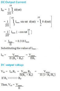 equation 3 Half wave rectifier