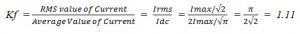 form factor of full wave rectifier