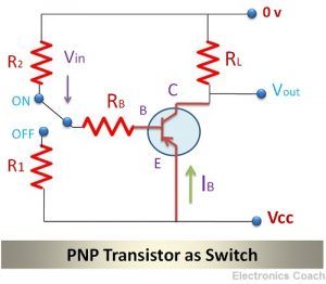 PNP transistor as switch