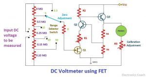 DC voltmeter using FET