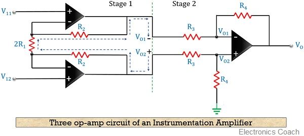 circuit diagram of instrumentation amplifier