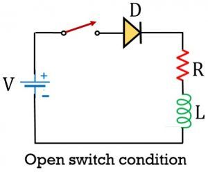 open switch condition for freewheeling diode