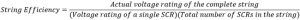 equation for string efficiency of series connection of thyristor